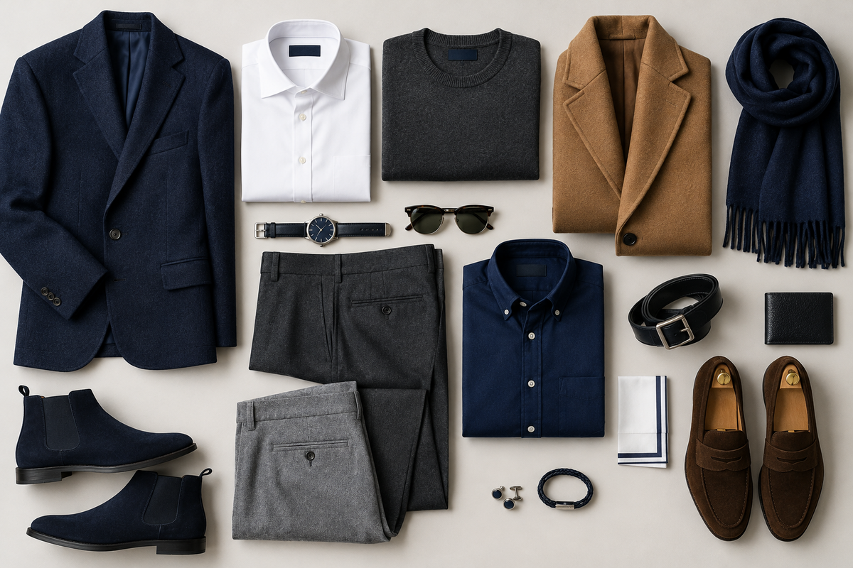 Luxibe Men's Collection — Stylish men's clothing including shirts, trousers, jackets, and casual essentials